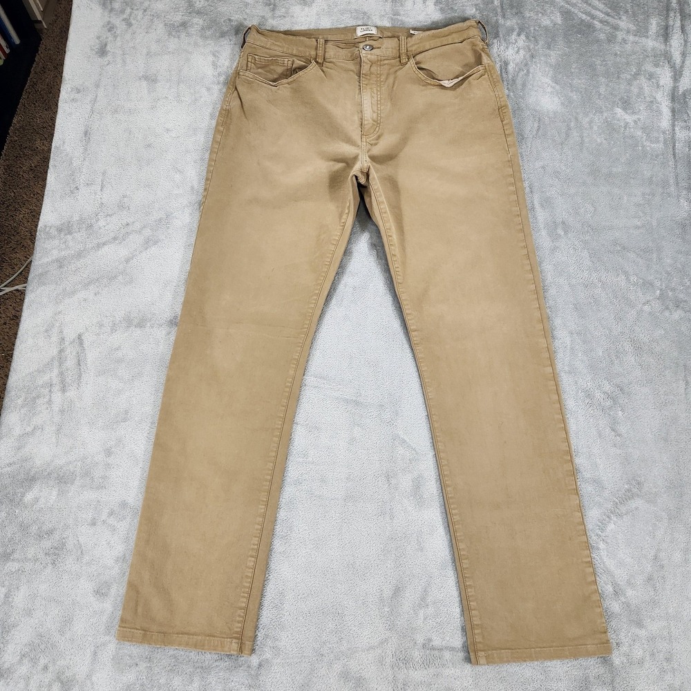 Flint And Tinder Pants Mens 34x34‎ Khaki Straight Fit Stretch 5 Pocket Chino